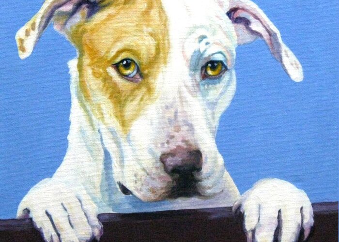 Dog Greeting Card featuring the painting AC Pup by Pat Burns
