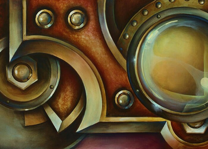 Industrial Painting Greeting Card featuring the painting 'Access Denied' by Michael Lang