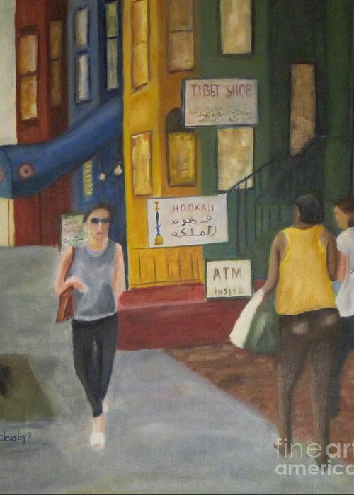 Women Greeting Card featuring the painting Adams Morgan by Patricia Cleasby