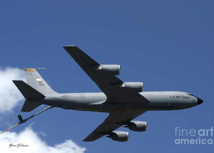 Air Refueling Wing Greeting Card featuring the photograph Air Refueling wing by Yumi Johnson