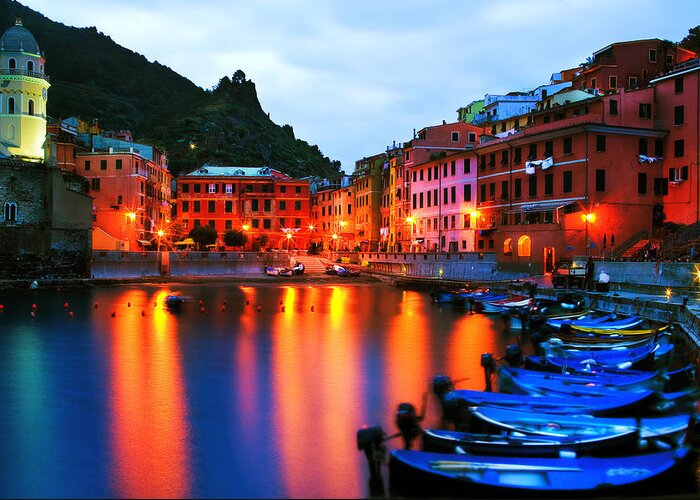 Cinque Terre Greeting Card featuring the photograph Alba-Vernazza by John Galbo
