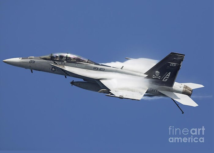 Arabian Sea Greeting Card featuring the photograph An Fa-18f Super Hornet In Flight by Gert Kromhout