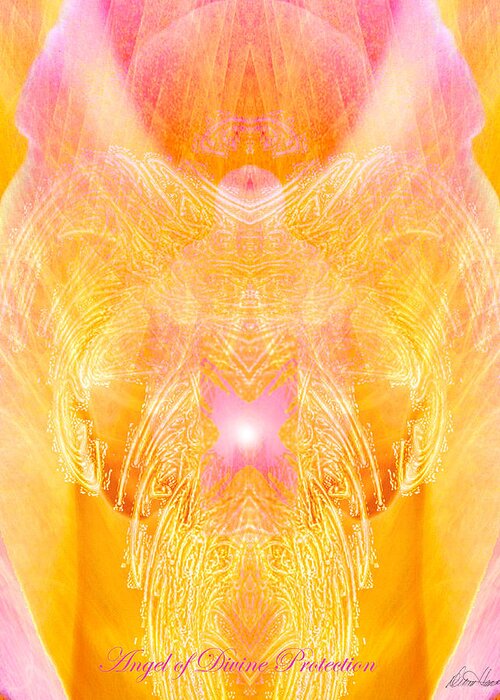 Angel Greeting Card featuring the digital art Angel of Divine Protection by Diana Haronis