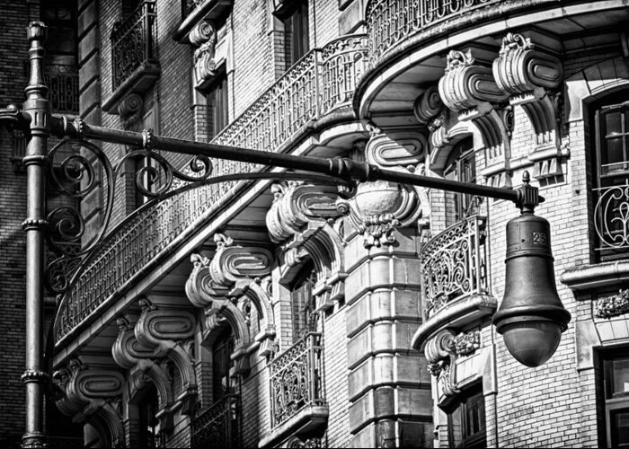 Us Greeting Card featuring the photograph Ansonia Building Detail 34 by Val Black Russian Tourchin