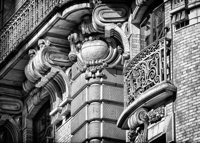 Us Greeting Card featuring the photograph Ansonia Building Detail 37 by Val Black Russian Tourchin