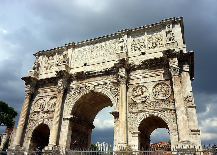Arch Greeting Card featuring the photograph Arch in Rome by Joe Myeress