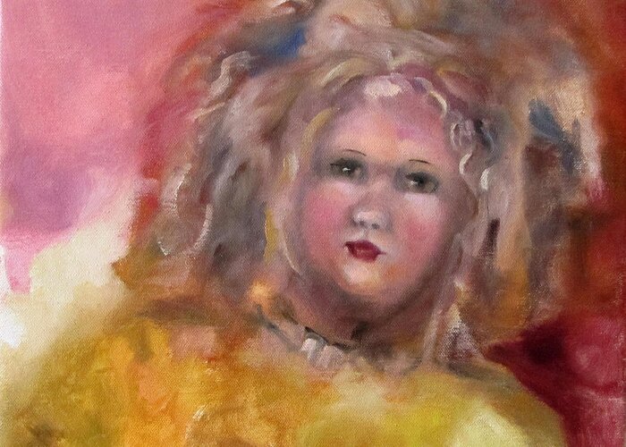 Doll Greeting Card featuring the painting Arranbee Nancy Lee Doll by Susan Hanlon