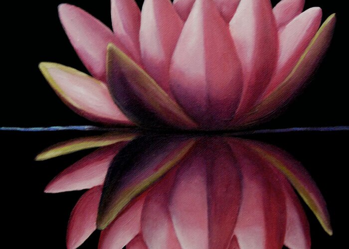 Water Lily Greeting Card featuring the painting As Above so Below by Victoria Page