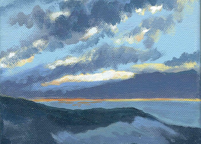 I Was Blessed To Have Spent Sixteen Years On The Central Coast Of California In Monterey And Pacific Grove. The Sea And Skies Were An Endless Source Of Creative Inspiration For Me Greeting Card featuring the painting Asilomar at Twilight by Laurel Porter-Gaylord