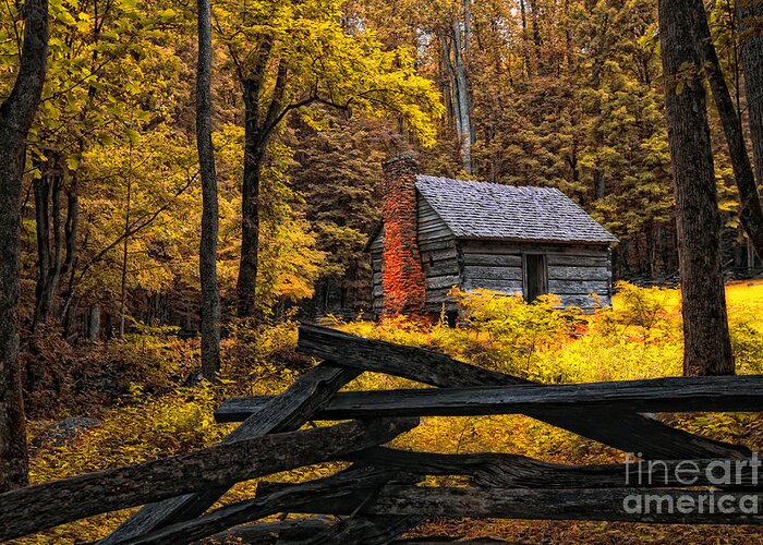 Landscape Greeting Card featuring the photograph Autumn in the Smokies by Gina Cormier