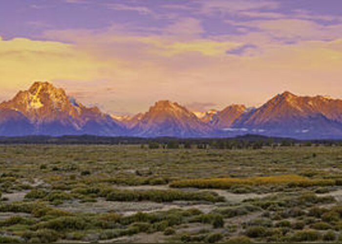 Usa Greeting Card featuring the photograph Autumn Sunrise over the Tetons by Fred J Lord
