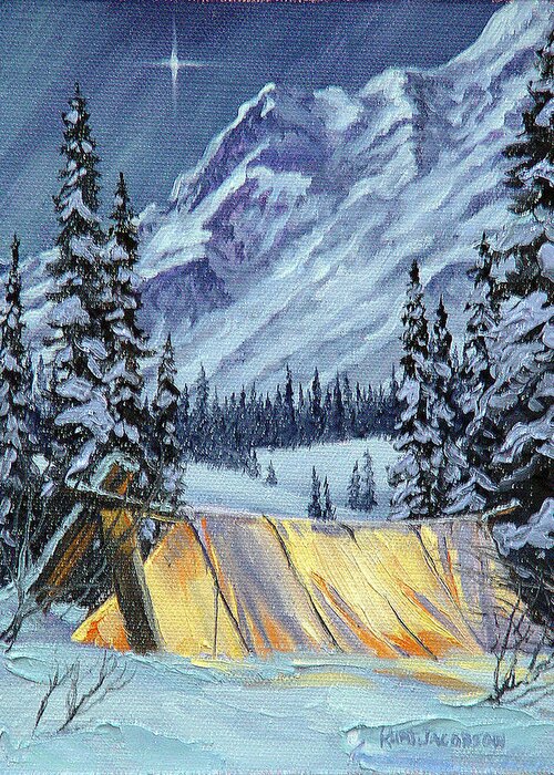 Camping Greeting Card featuring the painting Baby Its Cold Outside by Kurt Jacobson