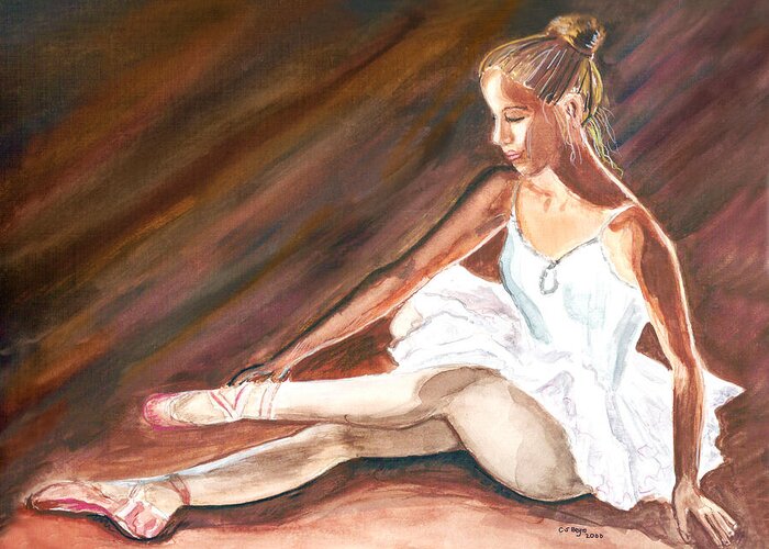 Dancer Greeting Card featuring the painting Ballet Dancer by Clara Sue Beym