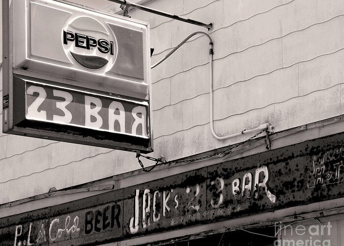 Bar Greeting Card featuring the photograph Barhopping at Jacks 1 by Lee Craig