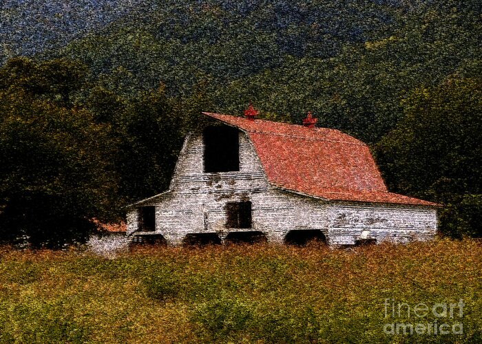 Barn Greeting Card featuring the photograph Barn in Mountains by Lydia Holly