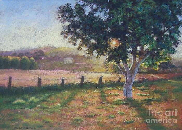 Landscape Greeting Card featuring the pastel Before It's Gone by Jan Lawnikanis
