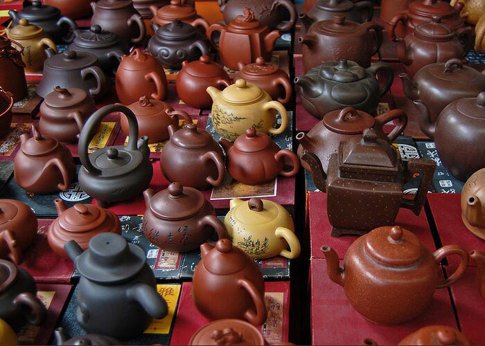 Asia Greeting Card featuring the photograph Beijing Teapots by Margaret Pitcher