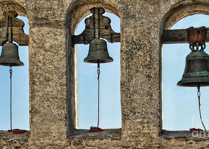 Bells Greeting Card featuring the photograph Bells of San Juan Capistrano by Diana Cox