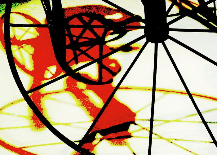 Red Greeting Card featuring the photograph Big Wheel by Newel Hunter