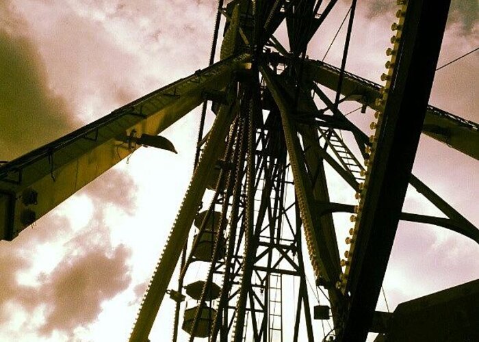 Tagstagram Greeting Card featuring the photograph #bigwheel #funpark #sky #statigram by Andy Florint