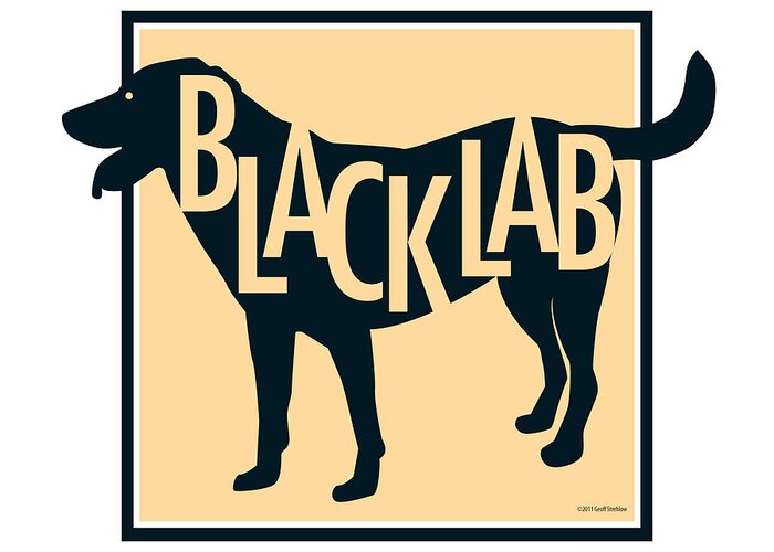Dog Greeting Card featuring the digital art Black Lab by Geoff Strehlow