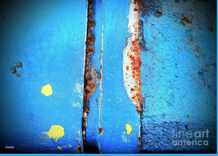 Rust Greeting Card featuring the photograph Blue Abstract by Eena Bo