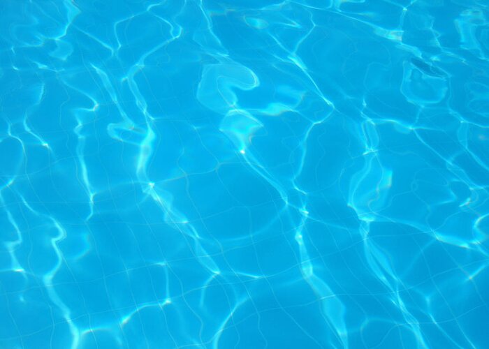 Water Greeting Card featuring the photograph Blue water surface - swimming pool by Matthias Hauser