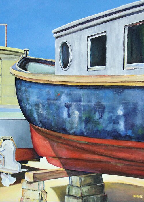 Boat Greeting Card featuring the painting Boat Hull by Robert Henne