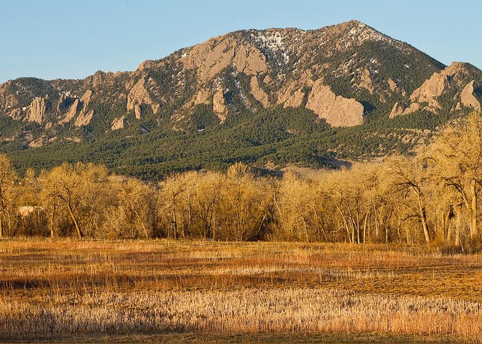'flatiron' Greeting Card featuring the photograph Boulder Colorado Flatiron View From Jay Rd by James BO Insogna