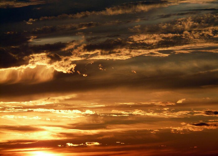 Sky Skyscape Sunset Clouds Atmosphere Sun Sublime Emotive Nature Photograph Greeting Card featuring the photograph Breathless by Ian Hemingway