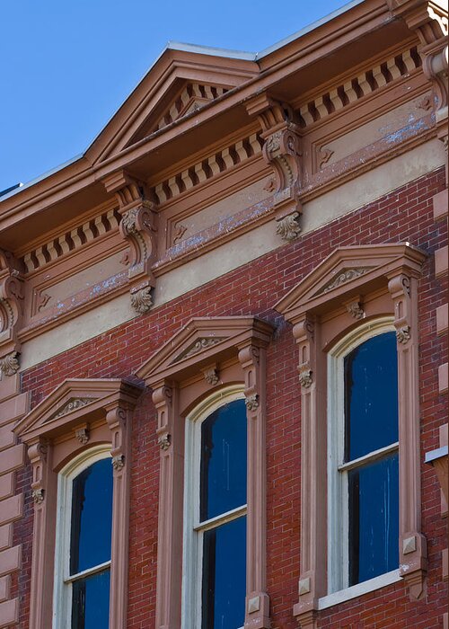 Architectural Features Greeting Card featuring the photograph Brick Facade in Clarksville TN by Ed Gleichman