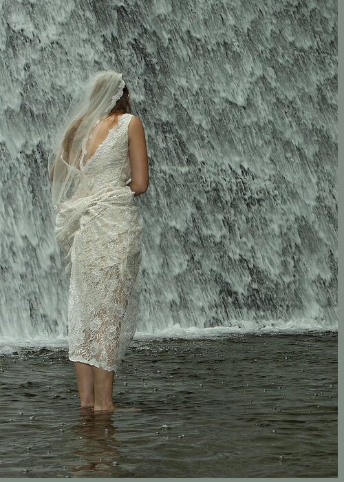 Water Greeting Card featuring the photograph Bride Below Dam by Daniel Reed