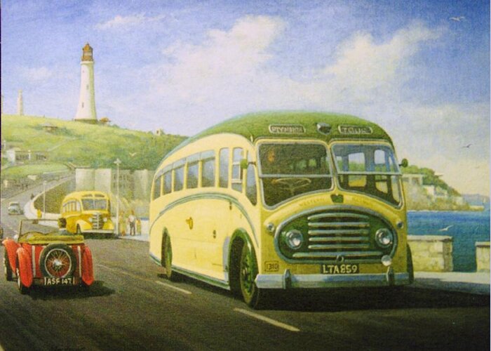 Commission A Painting Greeting Card featuring the painting Bristol L on Plymouth Hoe by Mike Jeffries