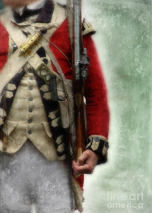 Revolution Greeting Card featuring the photograph British Soldier from Amerian Revolution by Jill Battaglia