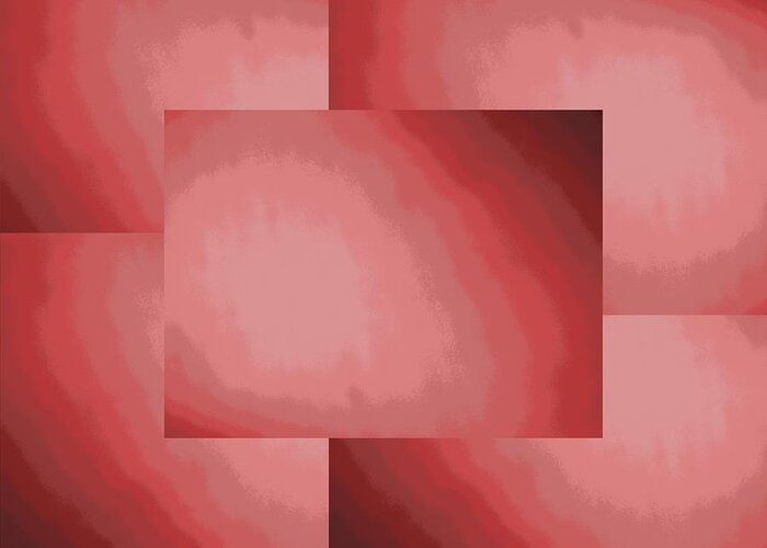 Abstract Greeting Card featuring the digital art Brushed In Red 1 by Tim Allen