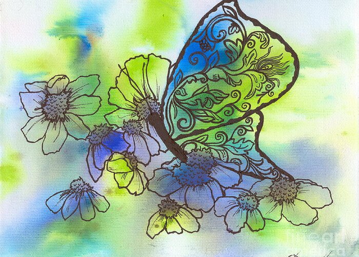 Butterflies Greeting Card featuring the painting Butterfly Transformations by Denise Hoag