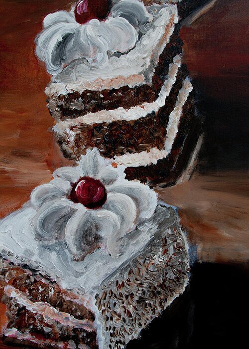 Cake Greeting Card featuring the painting Cake 04 by Nik Helbig