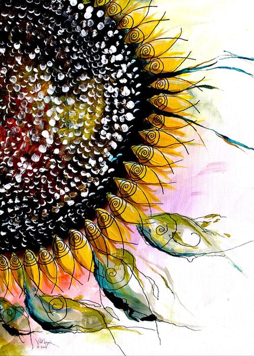 Sunflower Greeting Card featuring the painting California Sunflower by J Vincent Scarpace