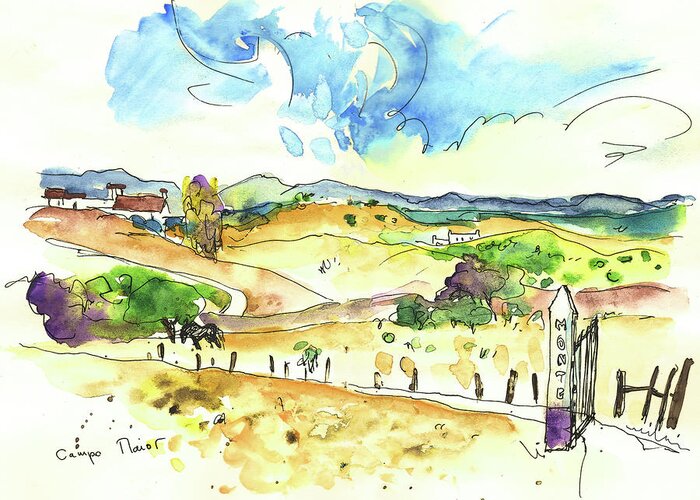Portugal Greeting Card featuring the painting Campo Maior in Portugal 01 by Miki De Goodaboom