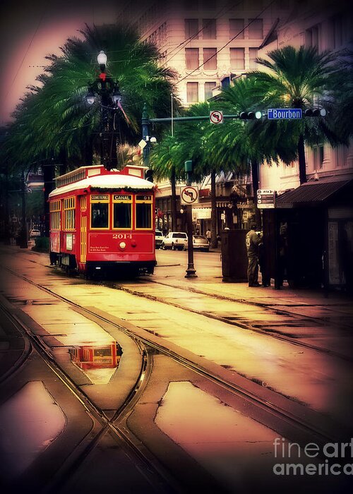 New Orleans Greeting Card featuring the photograph Canal Street Stop by Perry Webster