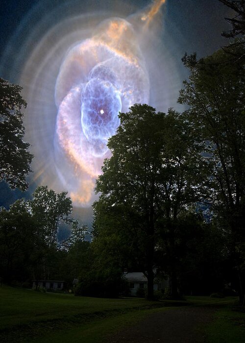 Cats Eye Greeting Card featuring the photograph Cat's Eye Nebula from Earth by Sarah McKoy