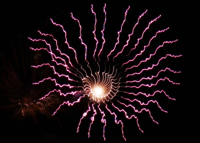 Fireworks Greeting Card featuring the photograph Celestial Eye by Chris Anderson