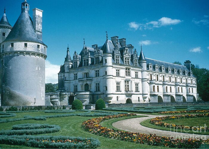 World Destination Greeting Card featuring the photograph Chateau De Chenonceau by Photo Researchers, Inc.
