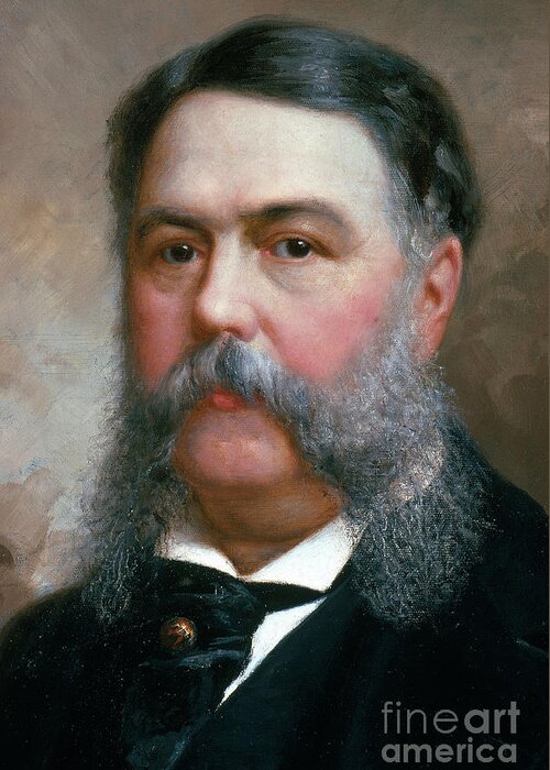 Painting Greeting Card featuring the photograph Chester Arthur by Photo Researchers