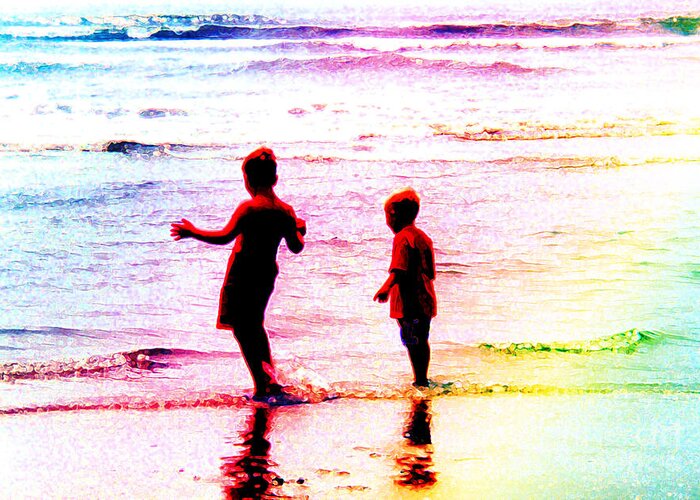 People Greeting Card featuring the photograph Childhood At The Beach by Susan Stevenson