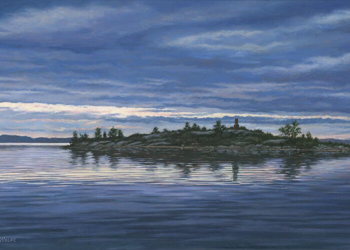 Island Greeting Card featuring the painting Chimney Island by Richard De Wolfe