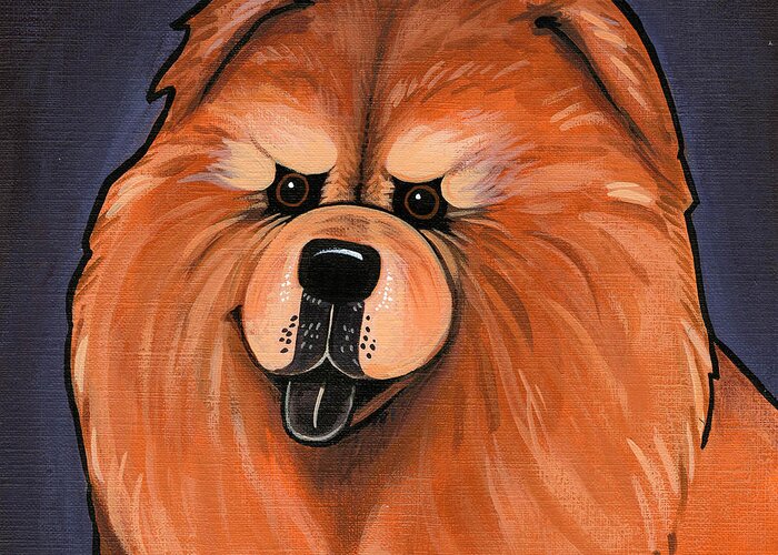 Chow Chow Greeting Card featuring the painting Chow Chow by Leanne Wilkes