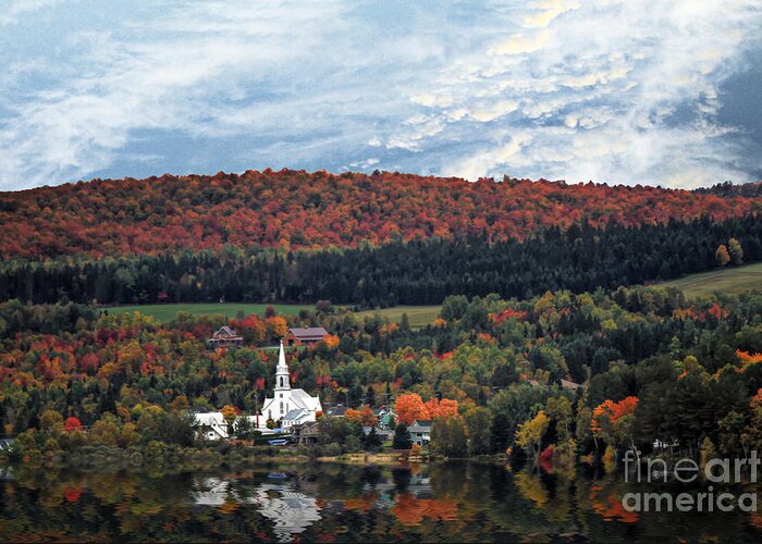 Canada Greeting Card featuring the photograph Church by the Lake by Brenda Giasson