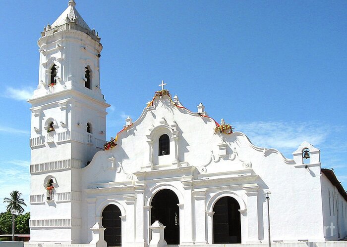 Church. Panama Greeting Card featuring the photograph Church of Nata de los Caballeros by Julia Springer