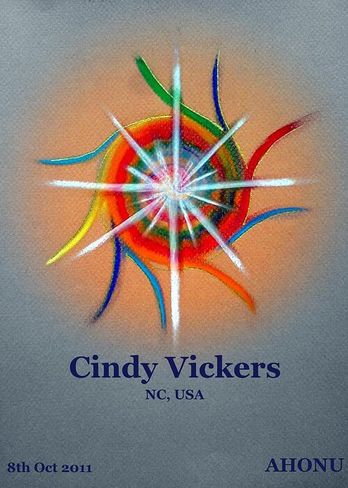 Ahonu Greeting Card featuring the painting Cindy Vickers by AHONU Aingeal Rose